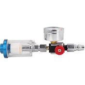 Resim Konesam 1/4" Gevşek Bağlantılı Metal Hava Filtresi Ve Ayarlayıcı - 0-150psı Manometre İle Su Ayırıcı, Hvlp Sprey İçin Uygun 