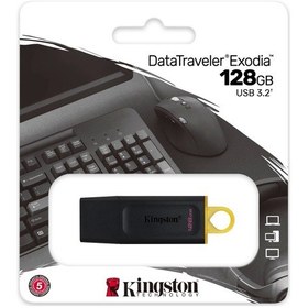 Resim Kıngston Dtx/128gb Usb 3.2 Data Traveler Exodia Gen 1 Flash Disk Siyah - Sarı 