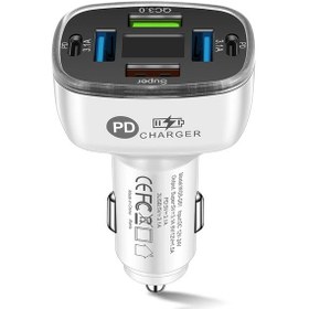 Resim 100w Araç Şarj Cihazı Usb Tip C Hızlı Şarj Cep Telefonu Adaptörü İphone Uyumlu Samsung White 02 