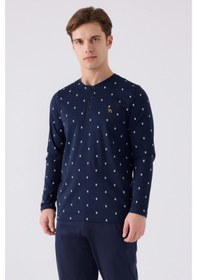 Resim Arnetta 3160 Uzun Kol Erkek Pijama Takımı Lacivert V1 Lacivert 