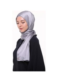 Resim Altobeh Kadın Düz Parlak Lüks Yoryo Saten Şifon Abiye Janjan Şal - Gri Gri 