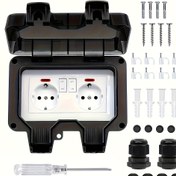 Resim Dış Mekan Priz Kutusu, Göstergeli Anahtar Su Geçirmez IP66 Duvar Tipi 230V/16A AC Kapaklı Fiş Soketi - Mutfak, Banyo ve Bahçe İçin, Dış Mekan Fiş Priz, Duvar Priz, Duvar prizi, Mutfak Güç Priz,Duvara Monte Priz,Çevirmeli Kapak Tasarımı,Yüksek kaliteli plastik,Ev Sahipleri,Elektrikçiler 
