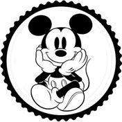 Resim Kıvırcıkyoga Miki Fare Tasarım Sticker 20 x 20 cm 