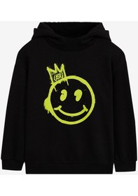 Resim Skechers B Heavy Weight Fleece Hoodie Sweatshirt Büyük Erkek Çocuk Siyah Sweatshirt Sk232184-001 Siyah 