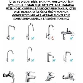 Resim Kir Pas Tortu Önleyici Arıtma Filtreli Oynar Başlıklı Su Tasarruflu Mutfak Evye Batarya Musluk Ucu Şeffaf 
