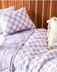 Resim English Home Kareli Pamuklu Müslin Bebe Yorgan Set Lila 