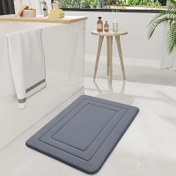 Resim Yumuşak ve Rahat Hafıza Köpüğü Banyo Paspası, Kaymaz Emici Banyo Paspası, Makine Yıkamalı, Polyester ve PVC Karışımı, Canlı Renk, 400gsm, 1.2cm Kalınlık, Dikdörtgen Şekil, Örgü Kumaş, Kolay Temizlenebilir, Banyo Halısı 