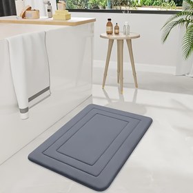 Resim Yumuşak ve Rahat Hafıza Köpüğü Banyo Paspası, Kaymaz Emici Banyo Paspası, Makine Yıkamalı, Polyester ve PVC Karışımı, Canlı Renk, 400gsm, 1.2cm Kalınlık, Dikdörtgen Şekil, Örgü Kumaş, Kolay Temizlenebilir, Banyo Halısı 
