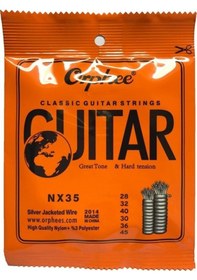 Resim Orphee Nx35 Klasik Gitar Teli Seti Orta Seviye - Full Set Gümüş Kaplama Silver Plated Baslar, Şeffaf Naylon Tizler, Korozyona Dayanıklı Kaplama Uyum: 4/4 Standart Klasik Gitarlar 
