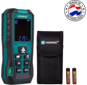 Resim Vonroc Lazer Mesafe Ölçer – 60 Metre Mesafe – Özelleştirilebilir Ölçüm Referansı 