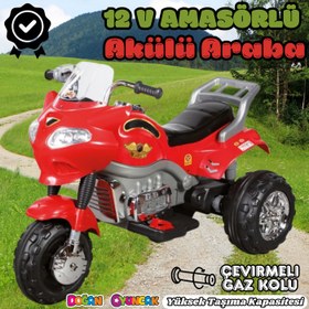 Resim Amortisörlü Akülü Turbo GoWay Motosiklet Kırmızı - Aliş GoWay Motorsiklet 12 Volt Akülü Motor - Aliş Go Way Motor 