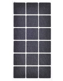 Resim Kitchen Design Lab Siyah 18 Adet 3.5 cm Kare Yapışkanlı Sandalye Masa Koltuk Altı Parke Koruma Keçesi 