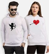 Resim Tshirthane Cupid Heart Sevgili Kombinleri Kapüşonlu Kombini 