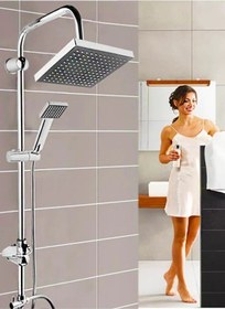 Resim Kare Robot Tepe Duş Seti Krom 