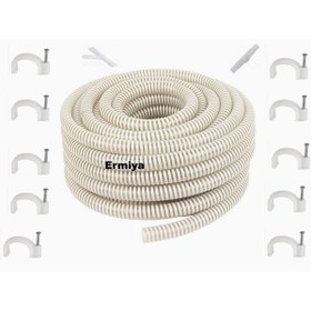 Resim ÇINAROĞLU TİCARET Samsung Baymak Vestel Klima İçin Su Drenaj Tahliye Hortumu 45 Metre-45 Kroşe-1 Ek-1 Y 