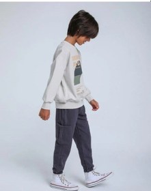 Resim Jack Lions Erkek Çocuk Downhill Yazılı Yumuşak Dokulu Sweatshirt-14255 Gri 