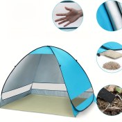 Resim Anında Açılır UV Koruma Çadırı Kamp & Plaj İçin - Taşınabilir, Kurulum Gerektirmez, Mavi, Üçgen Tasarım, Yetişkinler, Gençler ve Evcil Hayvanlar İçin İdeal, Tüm Sezon Kullanımı, Saklama Çantası Dahil, Kampçı Aksesuarları, Evcil Hayvan Dostu Barınağı, Kolay Kurulumlu Sığınak, Sağlam Halat Desteği 