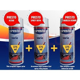 Resim Presto Kia Kod: Im Titanyum Gri Presto Sprey Full Boya Seti (Boya + Vernik + Plastik Astar) 
