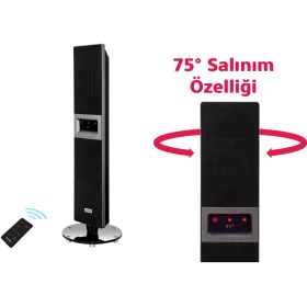 Resim Simfer Sr2500 Single X Karbon Serisi Ip65 Suya-toza Dayanıklı Siyah Uzaktan Kumandalı İç/dış Mekan Isıtıcı 