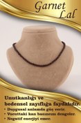 Resim OSMANLI DEĞERLİ TAŞ Sertifikalı Lal Granat 6mm Kolye (DÜĞÜMSÜZ) 
