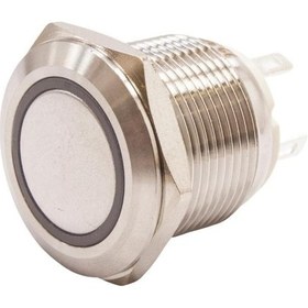 Resim Motorobit 19H-P1-E 19Mm Düz Yaylı Işıklı Metal Buton - Sarı 