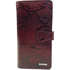 Resim Skarlet Hakiki Deri Unisex El Cüzdanı 