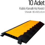 Resim İleri Trafik 10'lu Kablo Kanallı Hız Kesici Seti 5 Kanallı, Yol Kasisi 90 X 50,5 X 5,5 Cm 