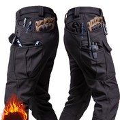 Resim Erkek Dış Mekan Askeri Taktik Pantolon, Yumuşak Kabuklu Polarlı, Rüzgar Geçirmez Sıcak İş Pantolonu, Sonbahar / Kış Mevsimi, Polyester %90.70, Spandex %9.30, Düz Renk, Spor Stili, Düzenli Fit, Orta Bel, Dokuma Kumaş, 320G/M², Cep Detaylı, Kemer Olmadan, Günlük Hafta Sonu Giyimi 