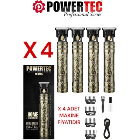 Resim Powertec TR-1005 (4 Adet) Şarjlı Sakal Ense Vücut Lazer Epilasyon Öncesi Tıraş Makinesi 