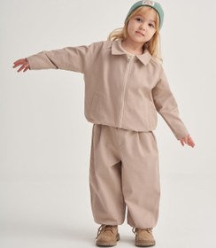 Resim Unisex Çocuk Gabardin Paça Detaylı Pantolon Bej - 3-4 Yaş 