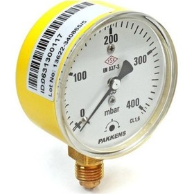 Resim 0-400 Mbar 63 MM ALTtan Bağlantılı Cl1,6 G 1/4'' Kuru Tip 