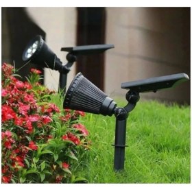 Resim 7W Güneş Enerjili Amber Işık Profesyonel Bahçe Sokak Dış Mekan Aydınlatma Projektör 2 Adet 