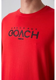 Resim Tommy Life Fiesta Pamuklu Kalın Yumuşak Dokulu Oversize Fit Baskılı Erkek T-shirt - 88329 Kirmizi 