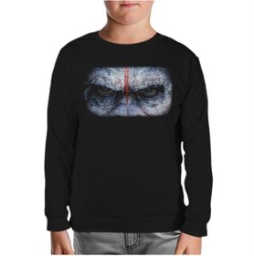 Resim Maymunlar Gezegeni Siyah Çocuk Sweatshirt 