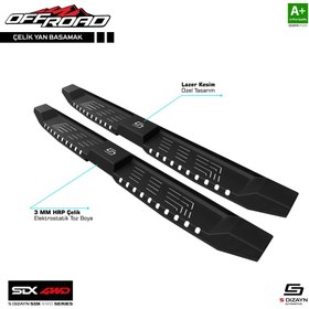 Resim İsuzu D-Max Uyumlu 2 Çelik Yan Basamak 205 Cm V2 2012-2019 Sedan 4Wd Off Road Parça 