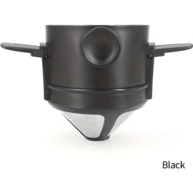 Resim Xuweiwei Siyah 1 Adet Paslanmaz Çelik Katlanır Kahve Filtresi Taşınabilir Kulak Askılı Seyahat Fincanı 