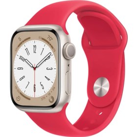 Resim Apple Watch Series 8 Gps + Cellular 41MM (Product)Red Aluminium Case With (Product)Red Sport Band - Regular - MNJ23TU/A 