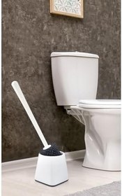 Resim ATA HOME Silikon Wc Tuvalet Banyo Fırçası Klozet Fırçası Beyaz-Gri Kare Beyaz-Gri 