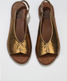 Resim Bueno Shoes Bronz Deri Kadın Düz Sandalet 01ws2512 
