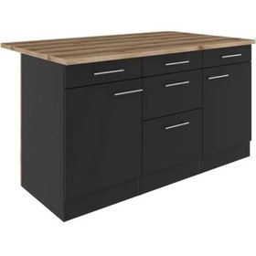 Resim Aietes Mutfak Adası Alt Modül 150 Cm Antrasit -tezgah Dahil Antrasit 