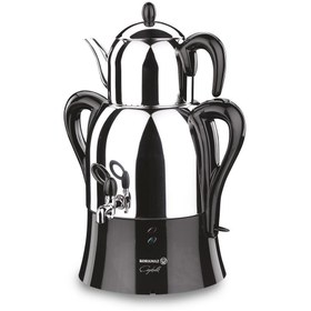 Resim Empressco Paslanmaz Çelik Siyah Semaver, Şık ve Dayanıklı Çay Demleme Aracı 