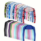Resim 1 adet Kadın Yaz Spor Şal - Hafif Buz Sliky Fiber Kumaş, Elastik Uygunluk, Canlı Çiçek ve Geometrik Desenler, Açık Hava Golf ve Rahat Giyim, Sadece Elde Yıkama, Yaz, Dayanıklı Güneşlik 