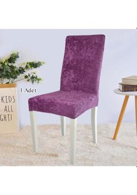 Resim StarMall Ipek Kadife Sandalye Kılıfı Sandalye Örtüsü Lastikli Standart 1 Adet Mor 