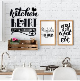 Resim Bk Home Dekoratif Doğal Ahşap Raf Mutfak Konseptli 2’Li Ahşap Tab (551038704) 