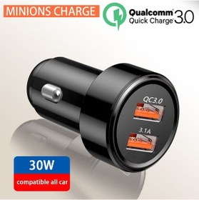 Resim Hızlı Şarj 3.0 Araç Şarj Cihazı Cep Telefonu Çift Usb Araç Şarj Cihazı Qualcomm Qc 3.0 Hızlı Şarj Adaptörü Mini Usb Araç Şarj Cihazı 