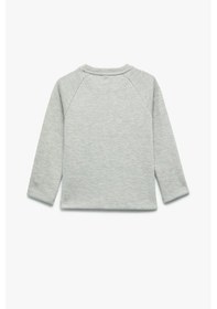 Resim Koton Erkek Bebek Pamuklu Düğmeli Uzun Reglan Kollu Bisiklet Yaka Sweatshirt Yeşil 