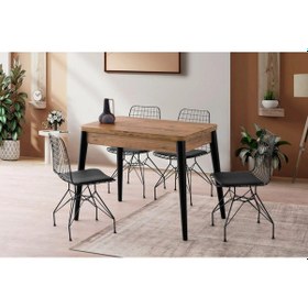 Resim Turna Masa, Tel Sandalye, Atlantik Çam, 100x60 Açık Ceviz 