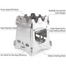 Resim Jokmae Çevre Dostu Kamp Ocağı Katlanır, Paslanmaz Çelik Çok Renkli 