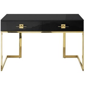 Resim Rihanna Gold Metal Siyah Çalışma Masası 