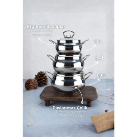 Resim Bambum 6 Parça Derin Küre Güveç Tencere Seti 